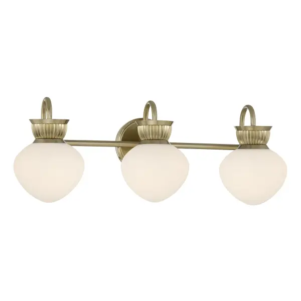 Melbourne 3-Light Bathroom Vanity Light in Noble Brass - Image 3