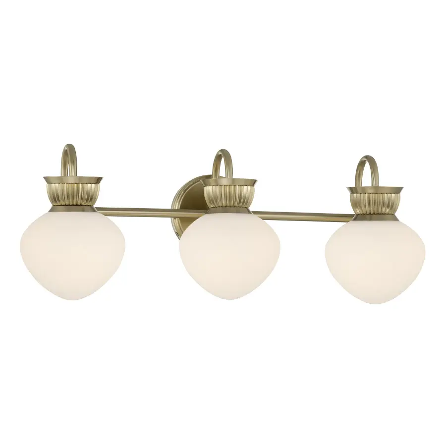 Melbourne 3-Light Bathroom Vanity Light in Noble Brass - Image 3