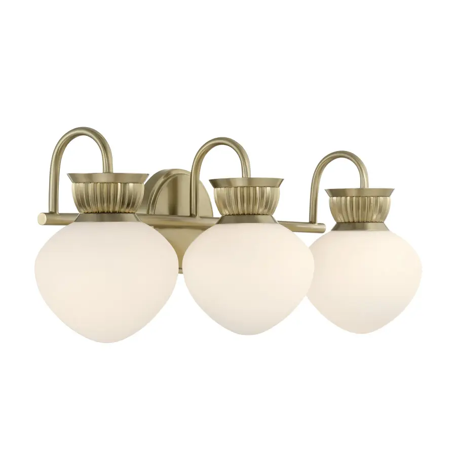 Melbourne 3-Light Bathroom Vanity Light in Noble Brass - Image 4