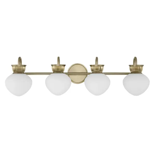 Melbourne 4-Light Bathroom Vanity Light in Noble Brass - Image 2
