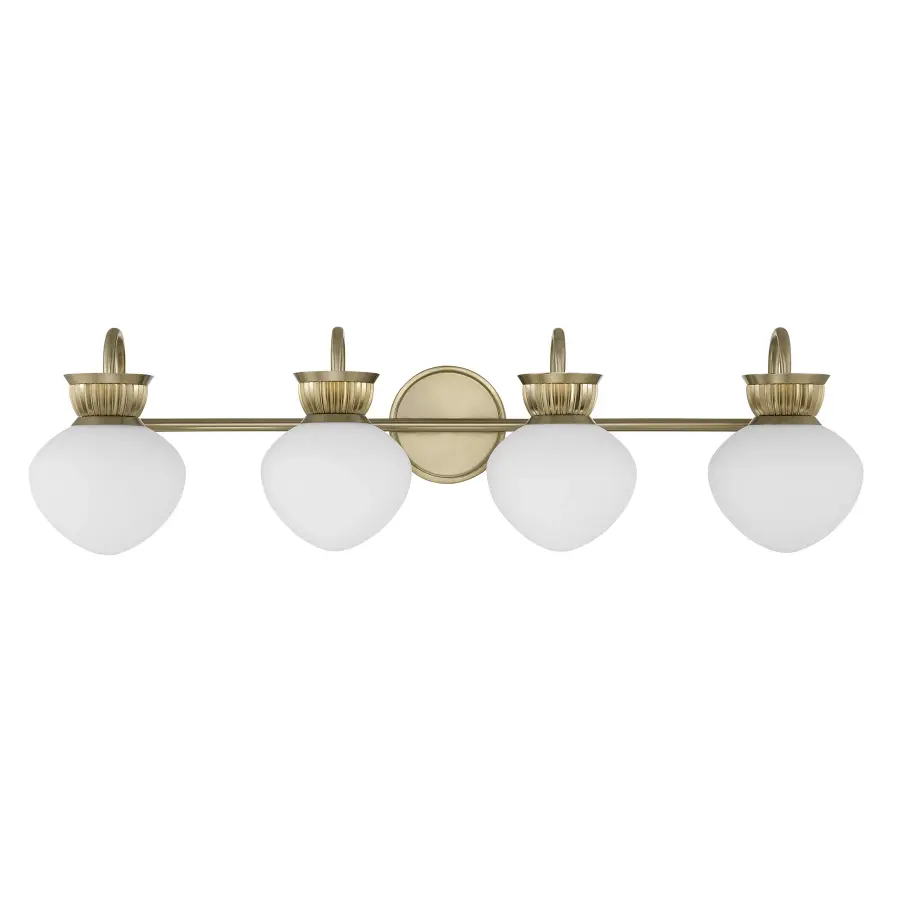 Melbourne 4-Light Bathroom Vanity Light in Noble Brass - Image 2