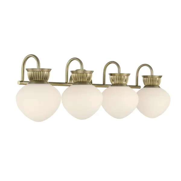 Melbourne 4-Light Bathroom Vanity Light in Noble Brass - Image 4