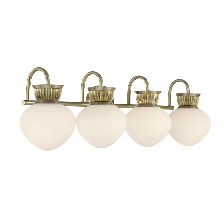 Melbourne 4-Light Bathroom Vanity Light in Noble Brass - Image 4