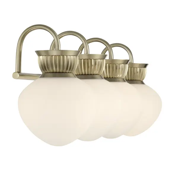 Melbourne 4-Light Bathroom Vanity Light in Noble Brass - Image 5