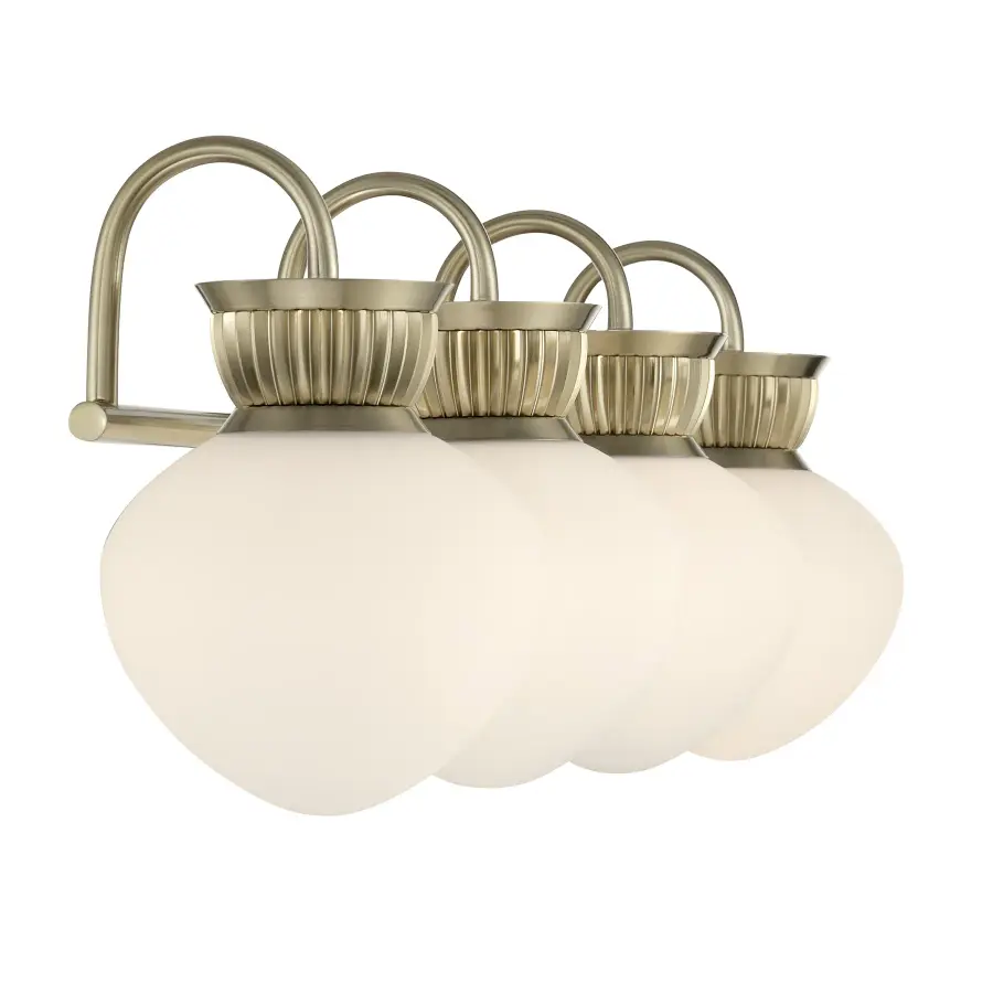 Melbourne 4-Light Bathroom Vanity Light in Noble Brass - Image 5