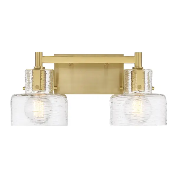 Dover 2-Light Bathroom Vanity Light in Warm Brass - Image 1