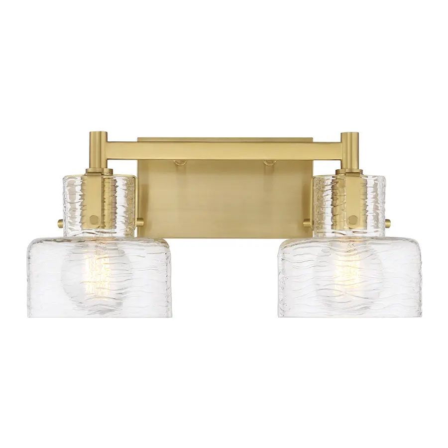Dover 2-Light Bathroom Vanity Light in Warm Brass - Image 1