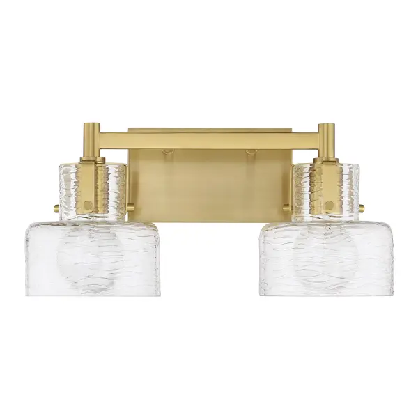 Dover 2-Light Bathroom Vanity Light in Warm Brass - Image 2