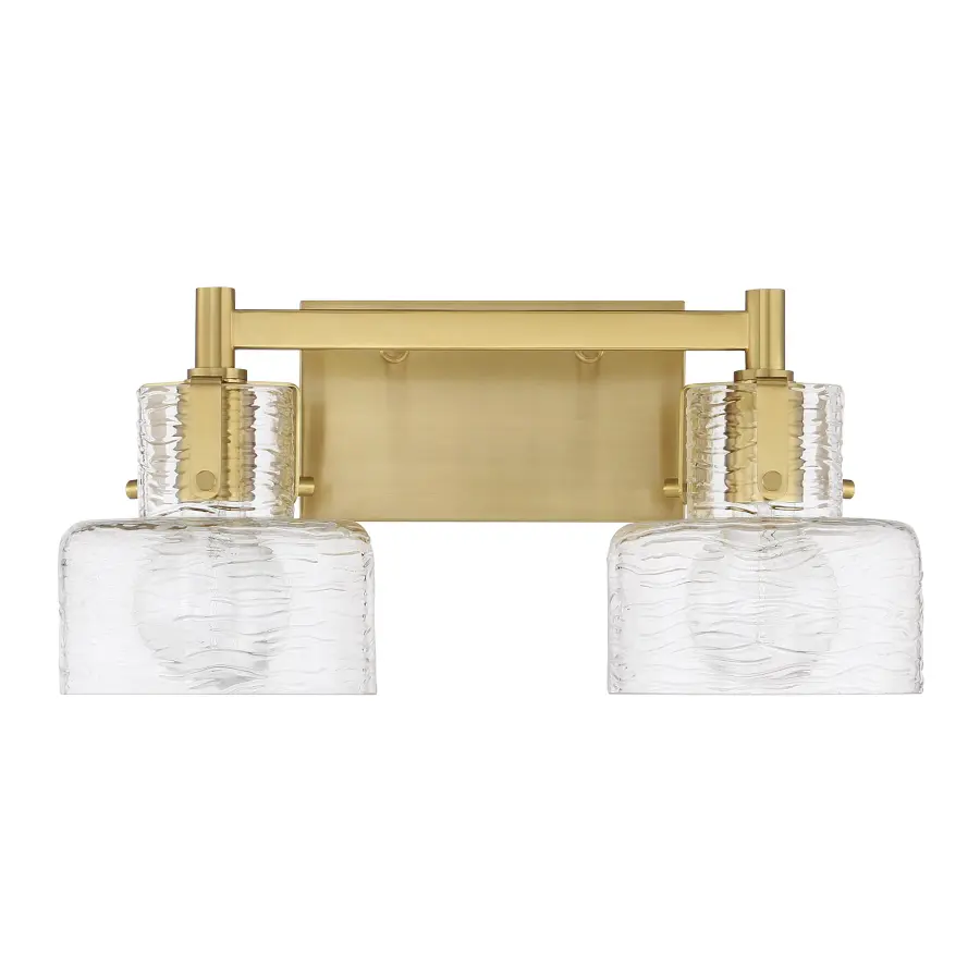 Dover 2-Light Bathroom Vanity Light in Warm Brass - Image 2