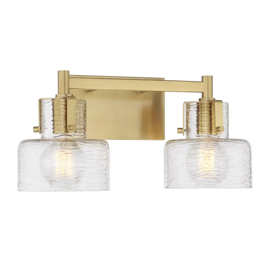 Dover 2-Light Bathroom Vanity Light in Warm Brass - Image 3