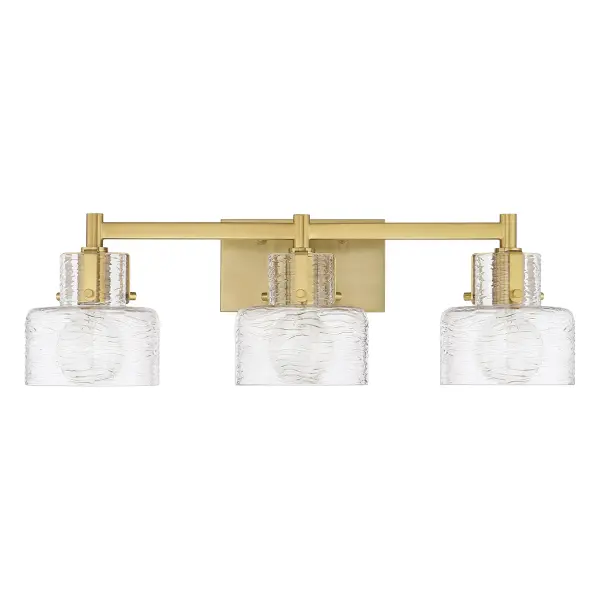 Dover 3-Light Bathroom Vanity Light in Warm Brass - Image 2