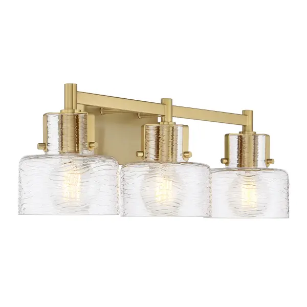 Dover 3-Light Bathroom Vanity Light in Warm Brass - Image 4