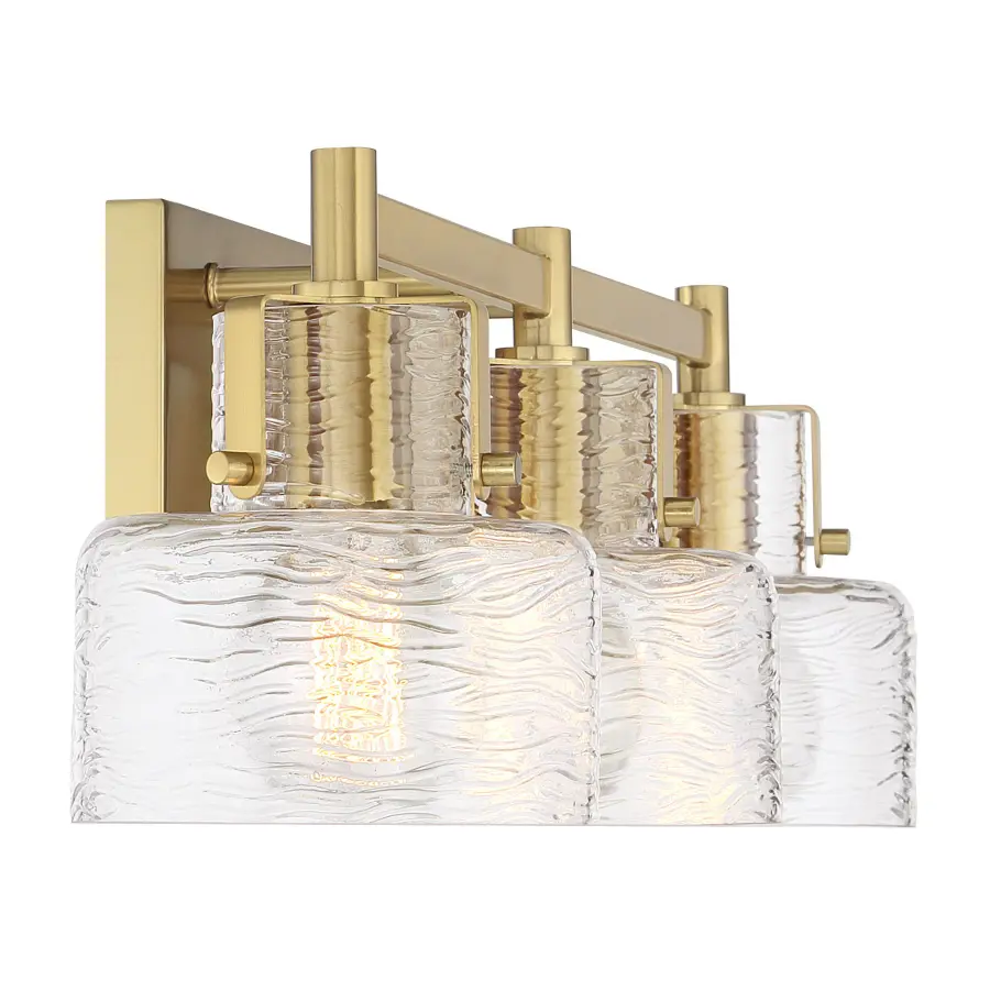 Dover 3-Light Bathroom Vanity Light in Warm Brass - Image 5
