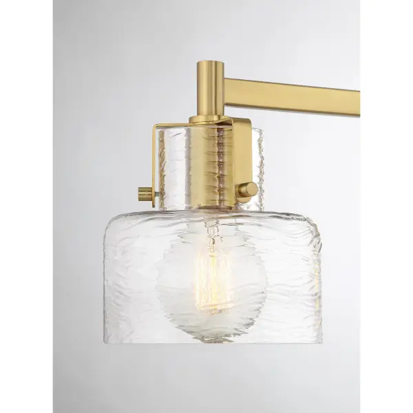 Dover 3-Light Bathroom Vanity Light in Warm Brass - Image 6