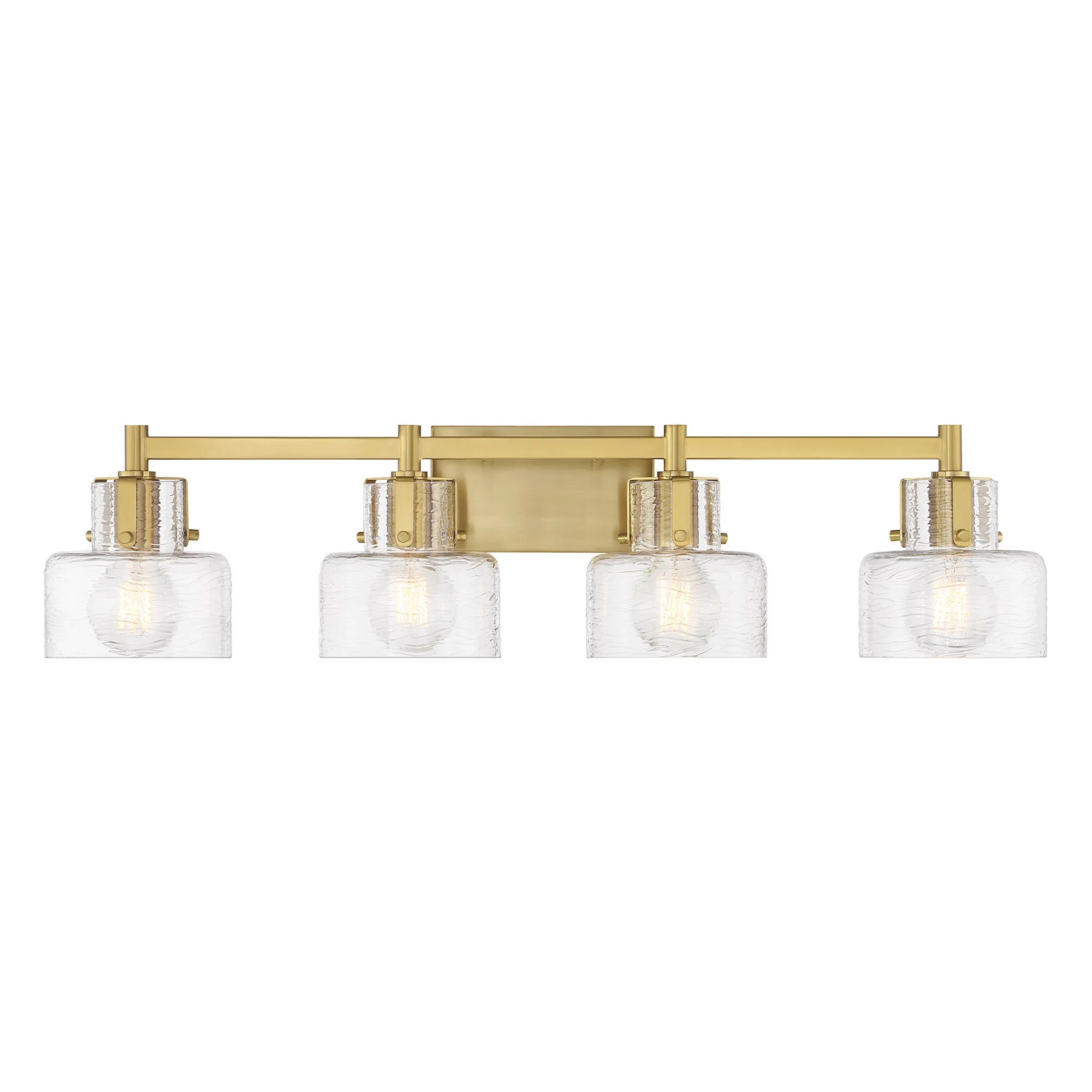 Dover Four Light Bathroom Vanity in Warm Brass