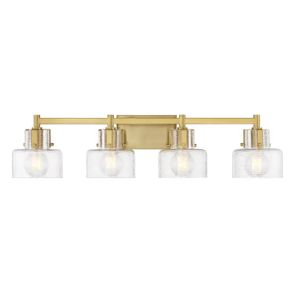 Dover 4-Light Bathroom Vanity Light in Warm Brass - Image 1