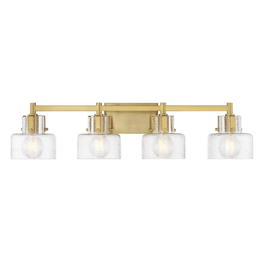 Dover 4-Light Bathroom Vanity Light in Warm Brass - Image 1