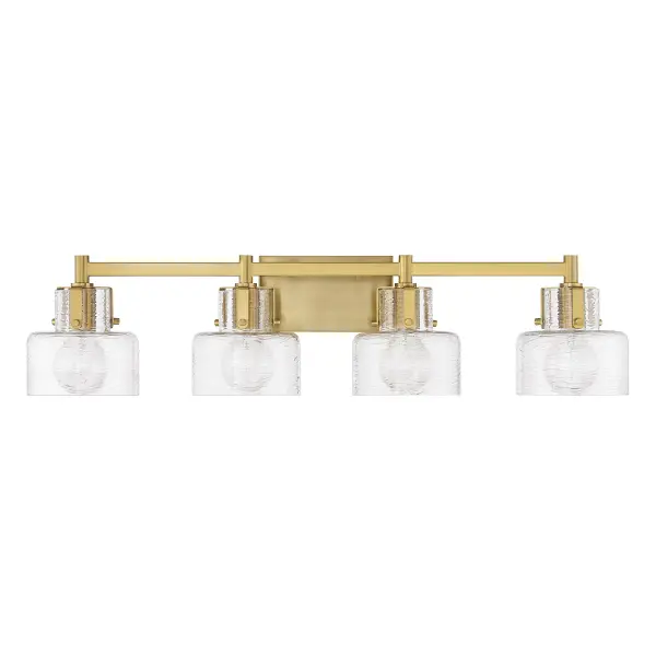 Dover 4-Light Bathroom Vanity Light in Warm Brass - Image 2