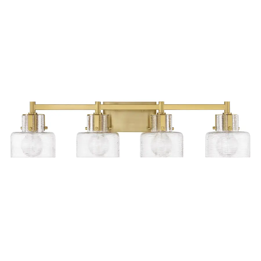 Dover 4-Light Bathroom Vanity Light in Warm Brass - Image 2