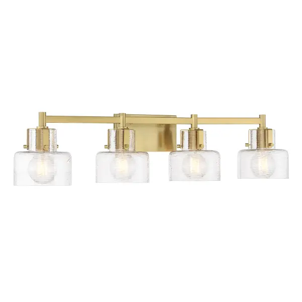 Dover 4-Light Bathroom Vanity Light in Warm Brass - Image 3