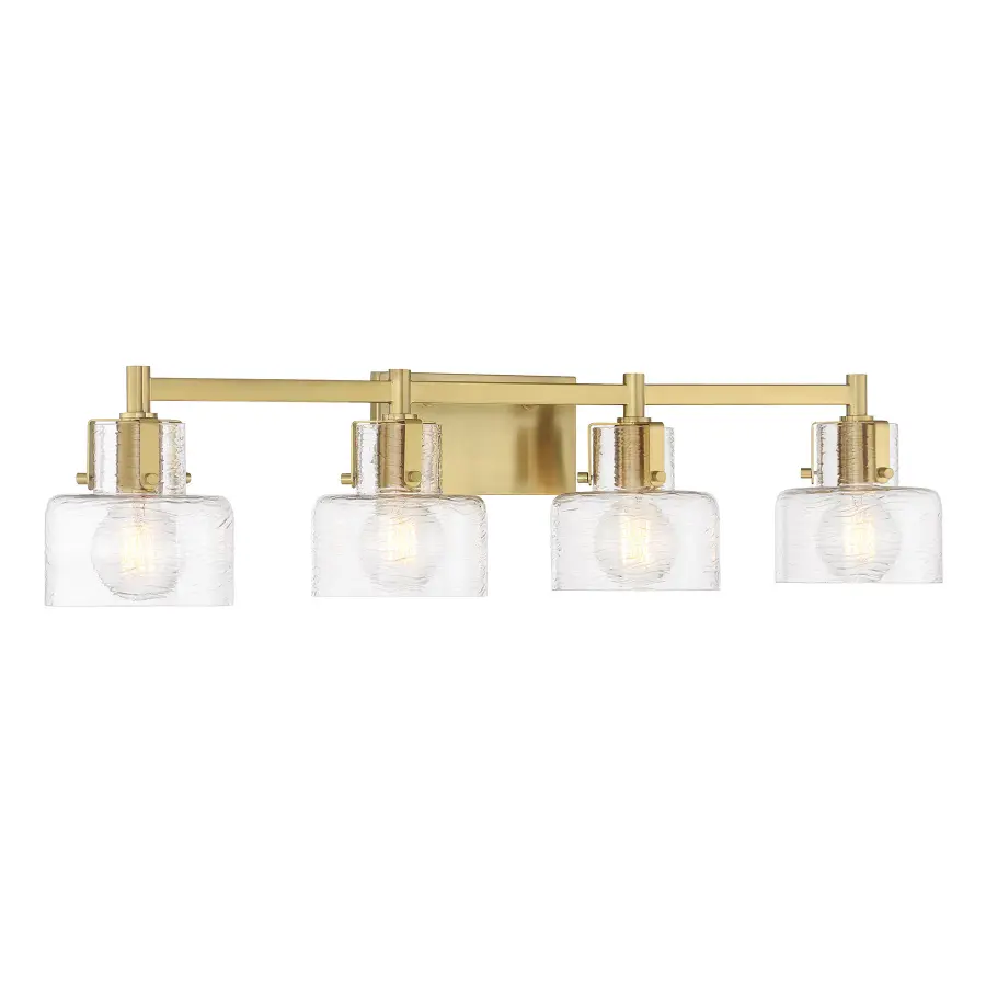 Dover 4-Light Bathroom Vanity Light in Warm Brass - Image 3