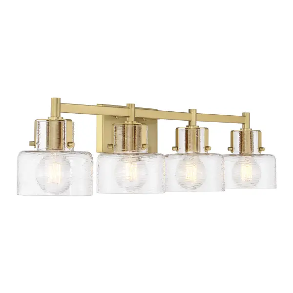 Dover 4-Light Bathroom Vanity Light in Warm Brass - Image 4
