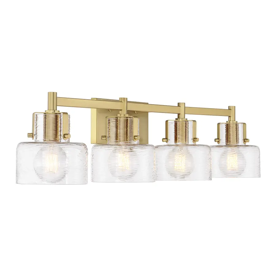 Dover 4-Light Bathroom Vanity Light in Warm Brass - Image 4