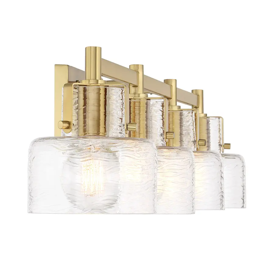 Dover 4-Light Bathroom Vanity Light in Warm Brass - Image 5