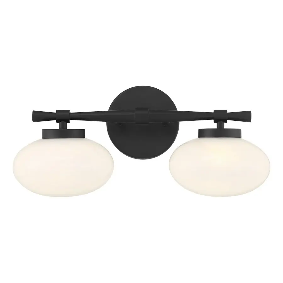 Barrow Two Light Bathroom Vanity in Matte Black - Image 1