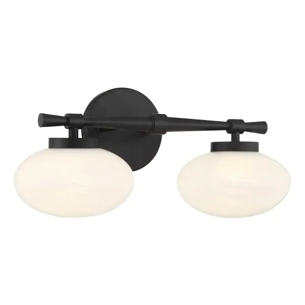 Barrow Two Light Bathroom Vanity in Matte Black - Image 3