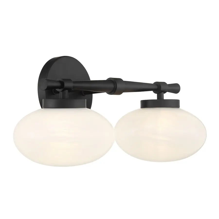 Barrow Two Light Bathroom Vanity in Matte Black - Image 4