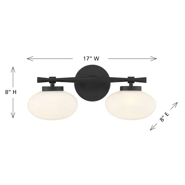 Barrow Two Light Bathroom Vanity in Matte Black - Image 6