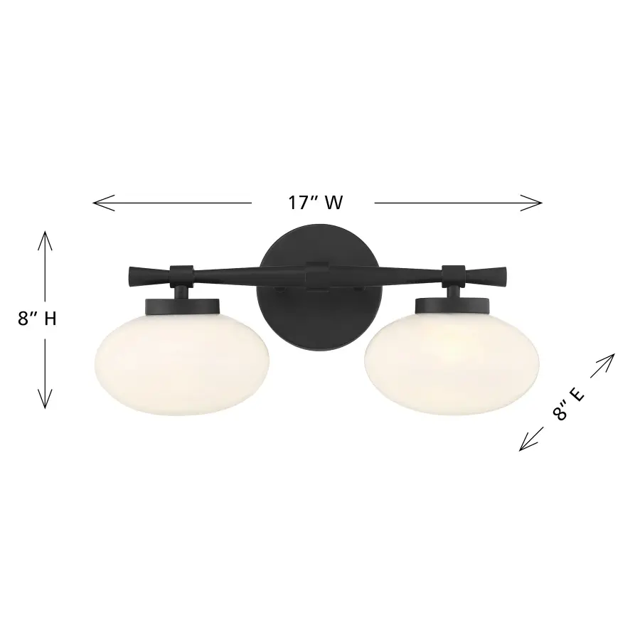 Barrow Two Light Bathroom Vanity in Matte Black - Image 6