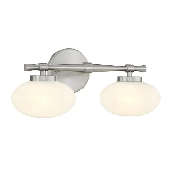 Barrow 2-Light Bathroom Vanity Light in Satin Nickel - Image 3