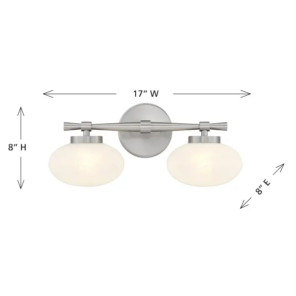 Barrow 2-Light Bathroom Vanity Light in Satin Nickel - Image 6
