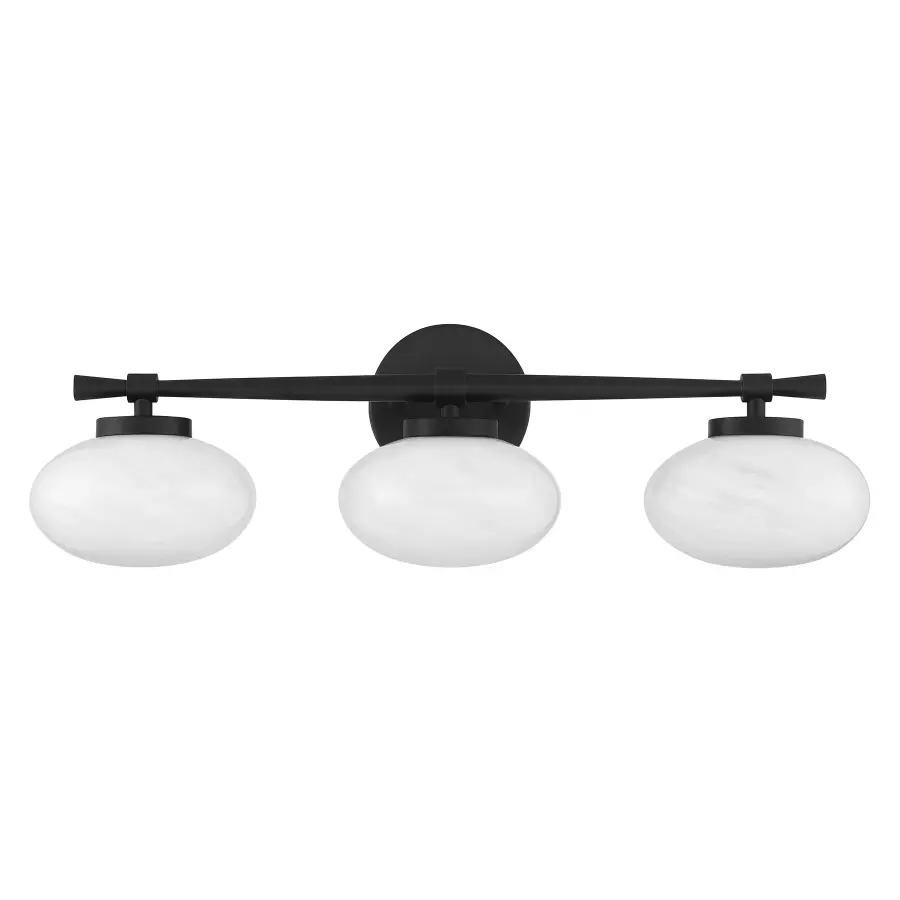 Barrow 3-Light Bathroom Vanity in Matte Black - Image 2