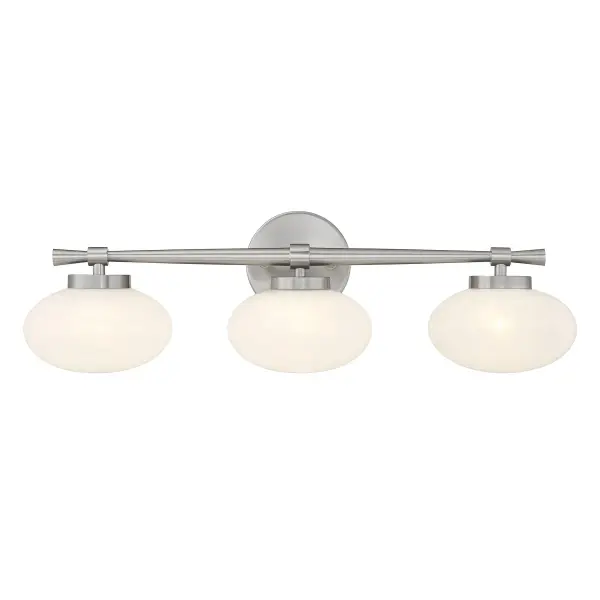 Barrow 3-Light Bathroom Vanity Light in Satin Nickel - Image 1