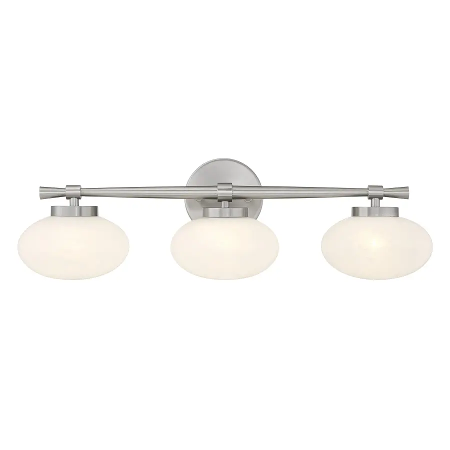 Barrow 3-Light Bathroom Vanity Light in Satin Nickel - Image 1