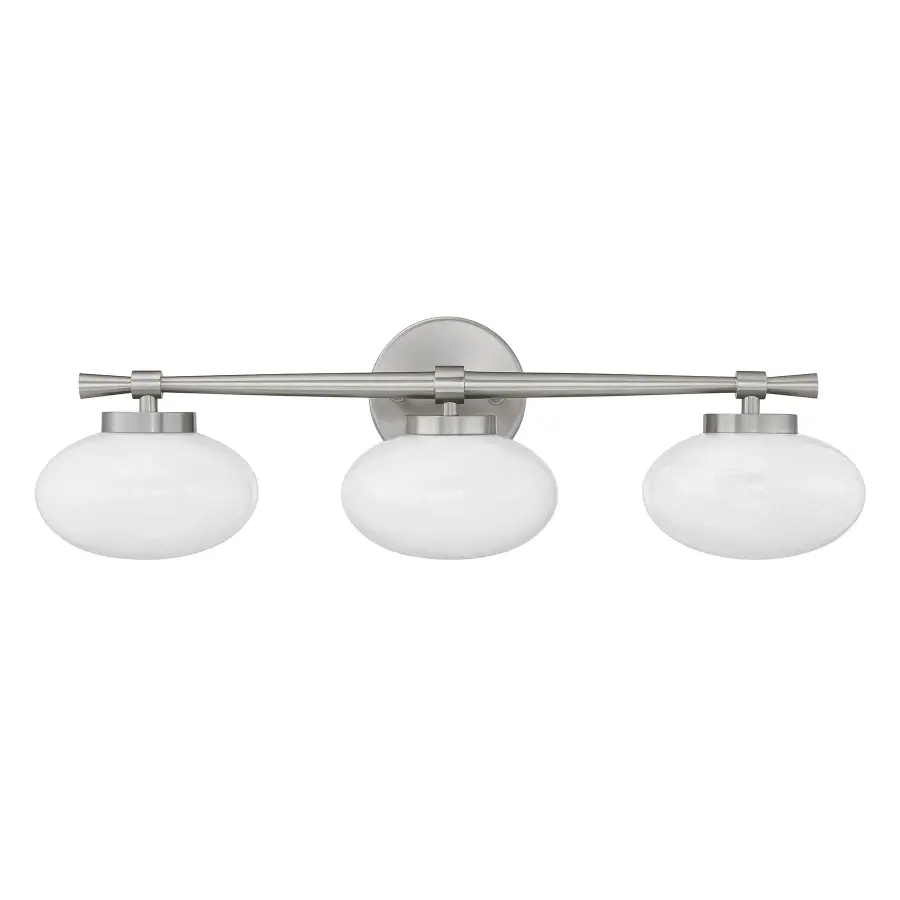 Barrow 3-Light Bathroom Vanity Light in Satin Nickel - Image 2