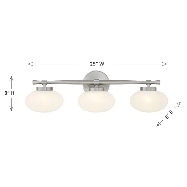 Barrow 3-Light Bathroom Vanity Light in Satin Nickel - Image 7