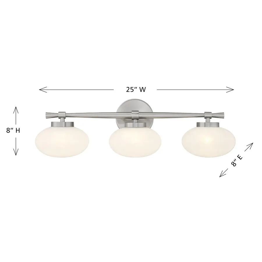 Barrow 3-Light Bathroom Vanity Light in Satin Nickel - Image 7