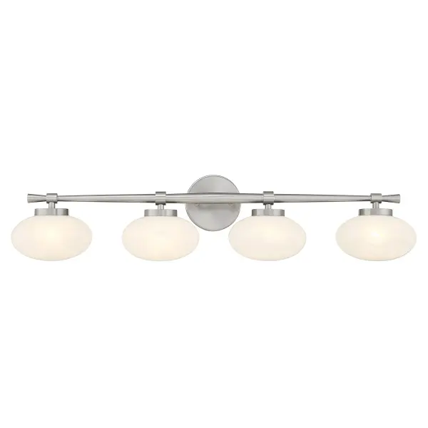 Barrow 4-Light Bathroom Vanity Light in Satin Nickel - Image 1