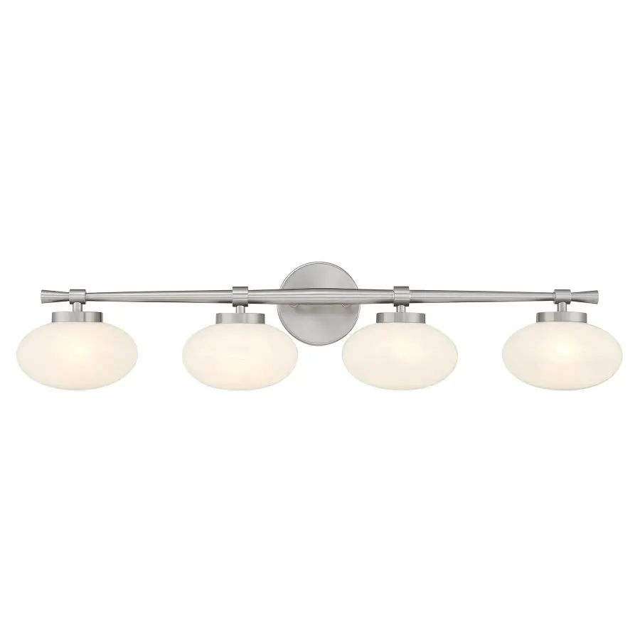 Barrow 4-Light Bathroom Vanity Light in Satin Nickel - Image 1