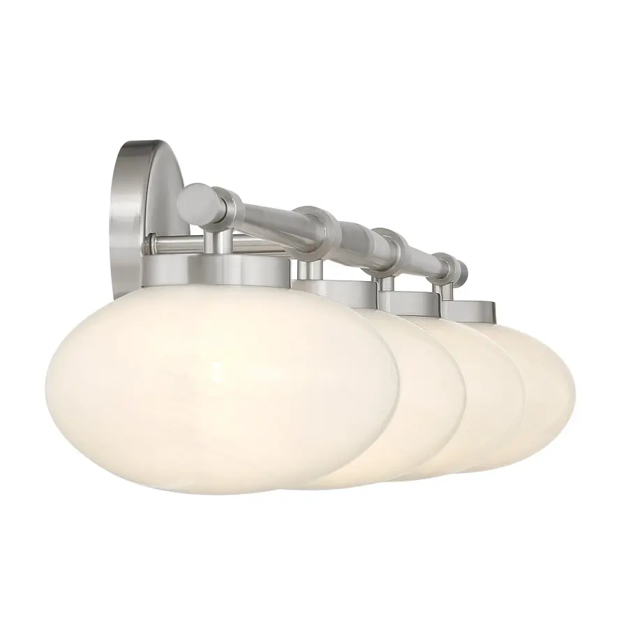 Barrow 4-Light Bathroom Vanity Light in Satin Nickel - Image 5