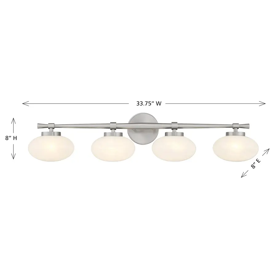 Barrow 4-Light Bathroom Vanity Light in Satin Nickel - Image 6