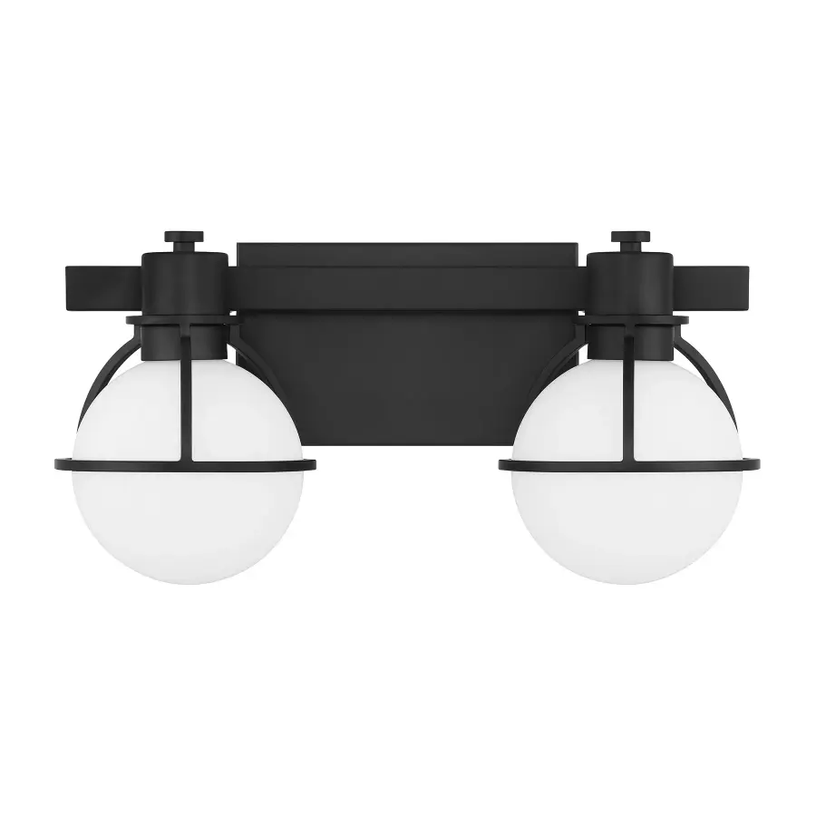 Pierce 2-Light Bathroom Vanity Light in Matte Black - Image 2