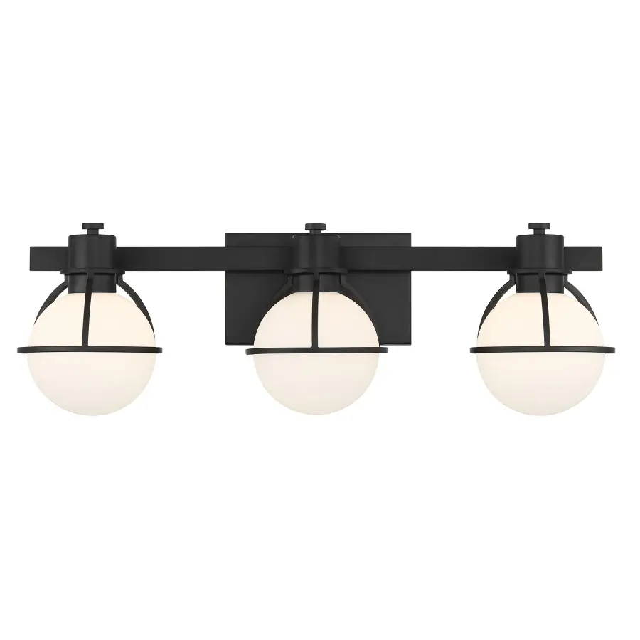 Pierce 3-Light Bathroom Vanity Light in Matte Black - Image 1