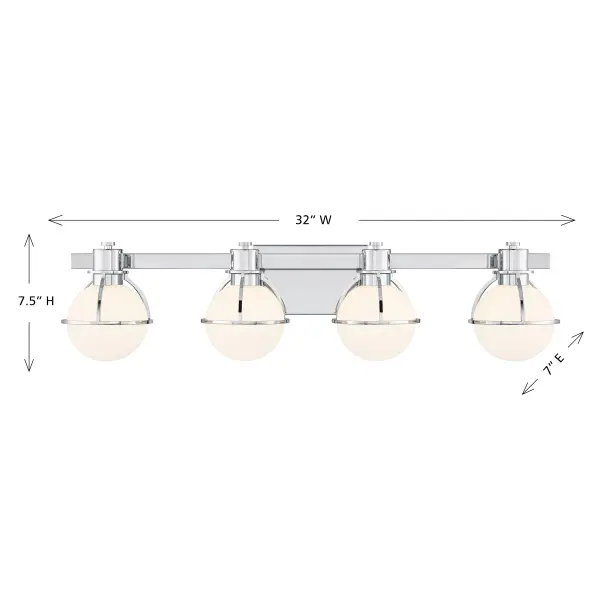 Pierce 4-Light Bathroom Vanity in Chrome - Image 6