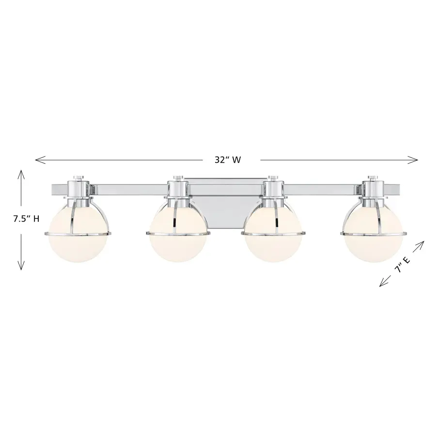 Pierce 4-Light Bathroom Vanity in Chrome - Image 6
