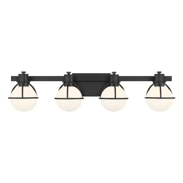Pierce 4-Light Bathroom Vanity Light in Matte Black - Image 1